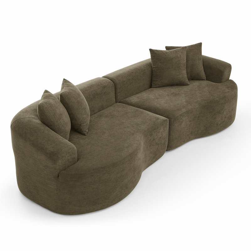Canapé modulaire courbé 4 places Modern Cloud, canapé de salon à compression minimaliste, sans assemblage, chenille