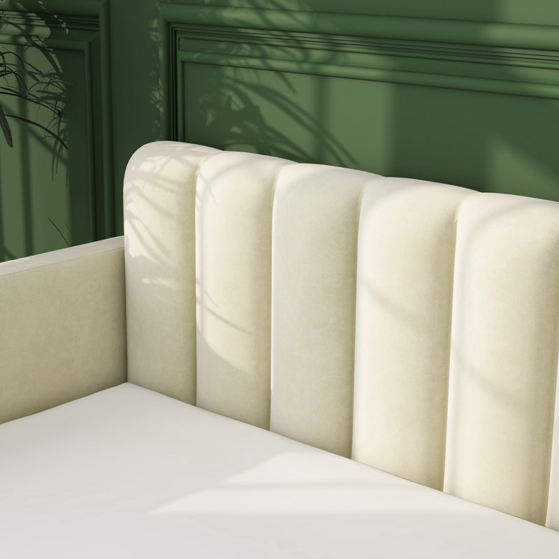 Flora Upholstered Daybed with 2 Drawers, Twin, Beige