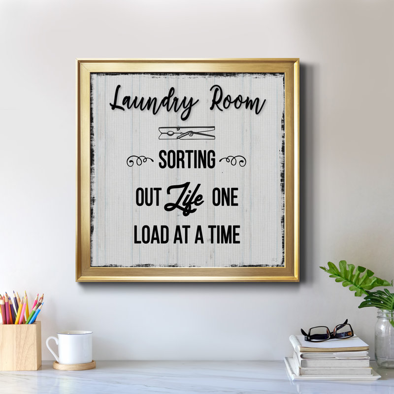 Sorting out Life - Cadre photo, art textuel sur toile, Cadre doré, H 34,5 po x l 34,5 po x P 1,5 po