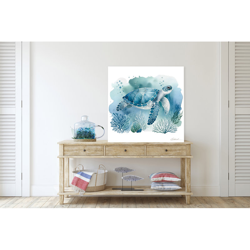 «Aqua Voyage of the Gentle Sea Turtle», reproduction sur toile tendue, H 40 po x l 40 po x P 1,5 po