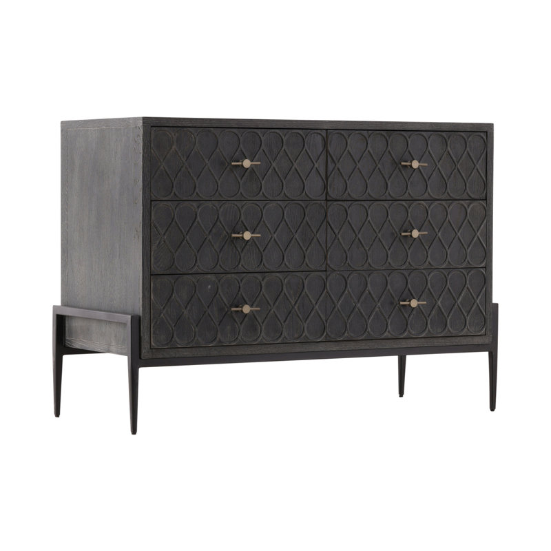Pine & Iron 6-drawer Storage Chest, Black