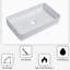 Vasque rectangulaire en céramique 24 po x 14 po - Moderne, teintée, pour tous les espaces 24 x 14 po blanche, surface lisse, maison, restaurant, immeuble de bureaux