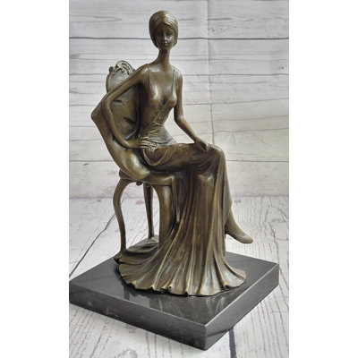 Frederica Art Deco Gilded Age Fashion Model Actress Dancer Girl Bronze Statue Sculpture Figure