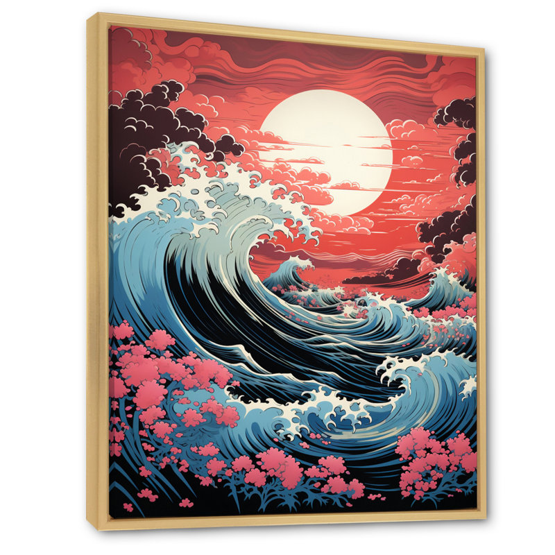 «Dramatic Ocean Waves VI», reproduction sur toile, H 20 po x l 12 po x P 1 po, Cadre naturel flottant
