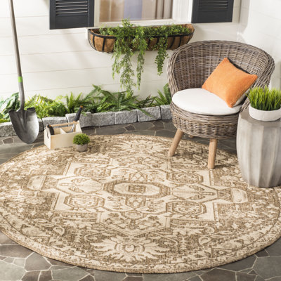 Glass Hooked Cream/Beige Indoor/Outdoor Rug