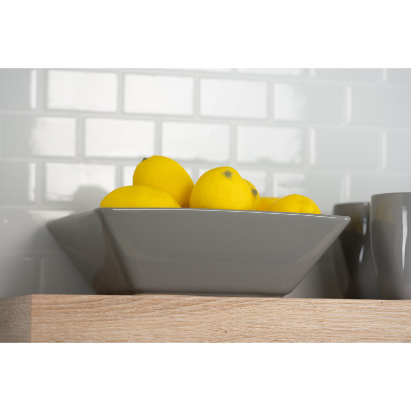 Nova Square Stoneware 38 Piece Dinnerware Set, Service for 6, Grey
