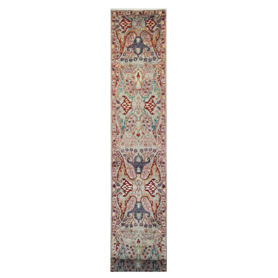 High-Quality Hand-Knotted Light Green And Red Area Rug