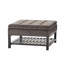 Table basse avec repose-pieds avec rangement, repose-pieds carré avec rangement et support inférieur, table basse avec repose-pieds capitonné et rembourré