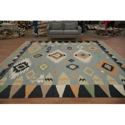 Geometric Kilim Square Wool Area Rug 12x12
