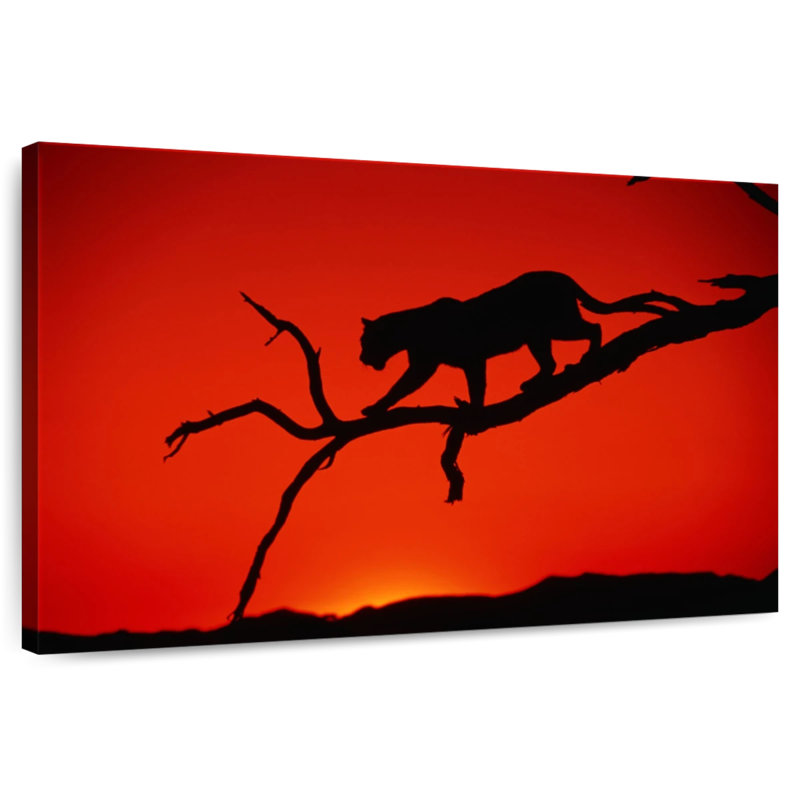 Brampt Red Silhouette Leopard, 16" H x 24" W