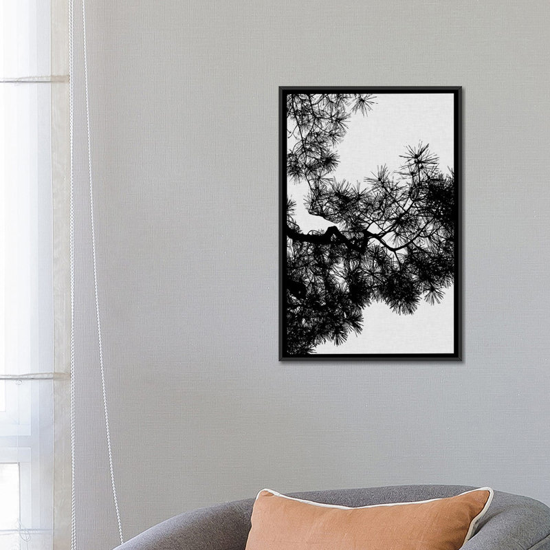 « pin tree », impression sur toile, H 26 po x l 18 po x P 1,5 po, Toile avec cadre noir, Pas de tapis