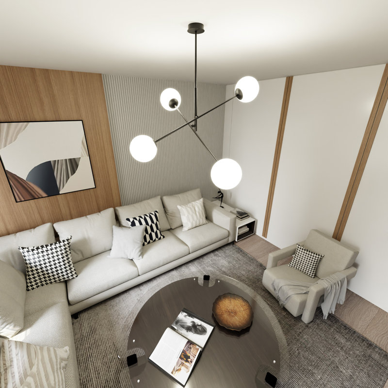 4 - Light Sputnik Chandelier, White