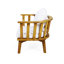 Fauteuil club d'extérieur en bois d'acacia (sans la table)