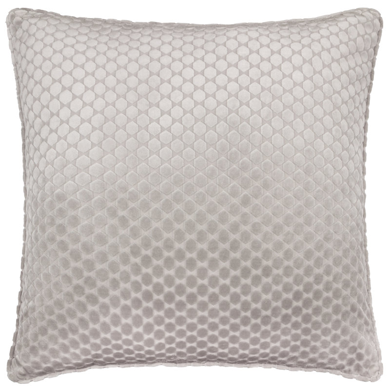 Neptune Geometric Square Throw Pillow Cover, Silver