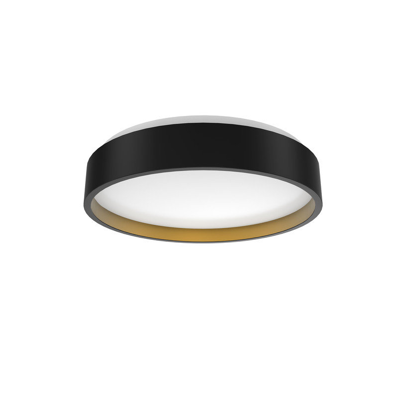 LED Ceiling Light Drum 15" Matte Black 120V 24W 1400LM 5-Way Selectable CCT