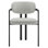 Elio Barrel Fabric And Metal Dining Chair In Black Dove Grey