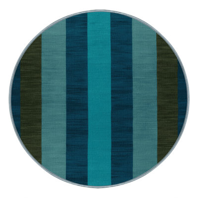 Machine Washable Checkered Blue Area Rug