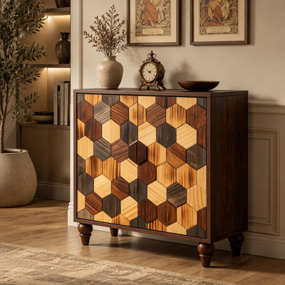 Buffet 30,31 "avec motif en nid d'abeille, armoire d'appoint moderne