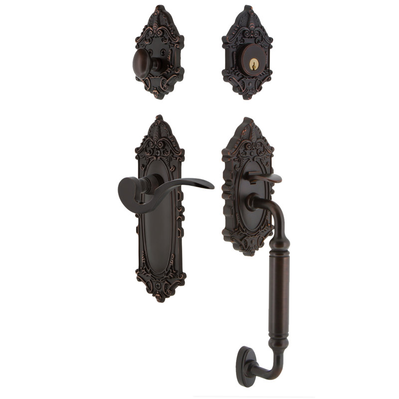 Ensemble de poignées Nostalgic Warehouse Victorian Plate C Grip, 2-3/4", Nickel satiné, Droite