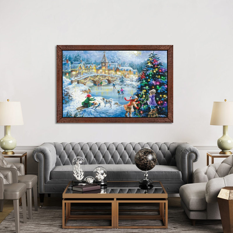 Joyful Celebration by Nicky Boehme - Painting on Canvas, 66.04 cm H x 45.72 cm W, Brown Floater Framed