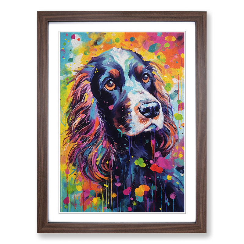 Single Picture Frame Print on Wood, 34cm H x 25cm W, Walnut Framed