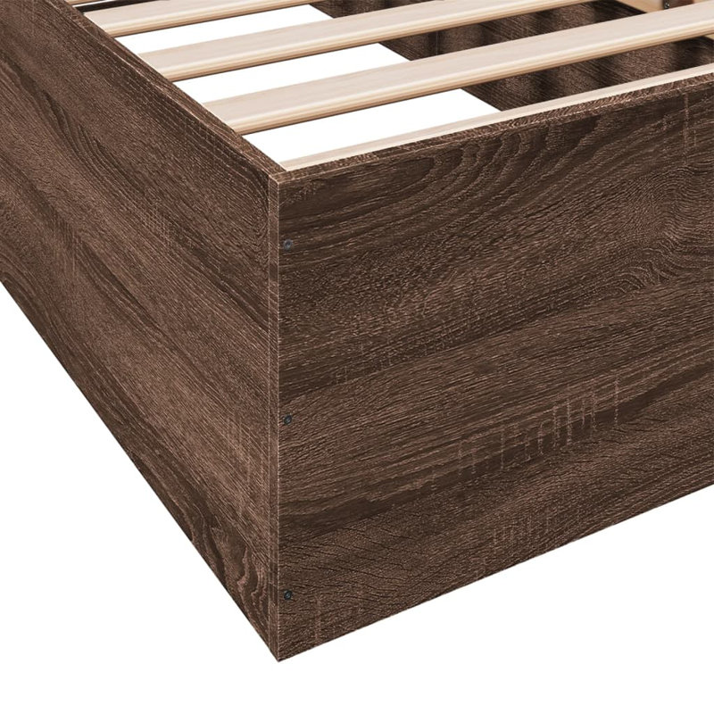 Vidaxl Bed FrameEngineered Wood, Brown Oak, 100 x 200cm