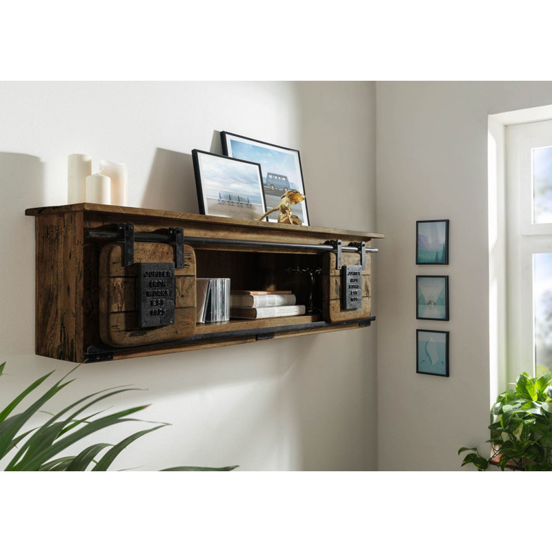 Railway Floating Shelf, Brown