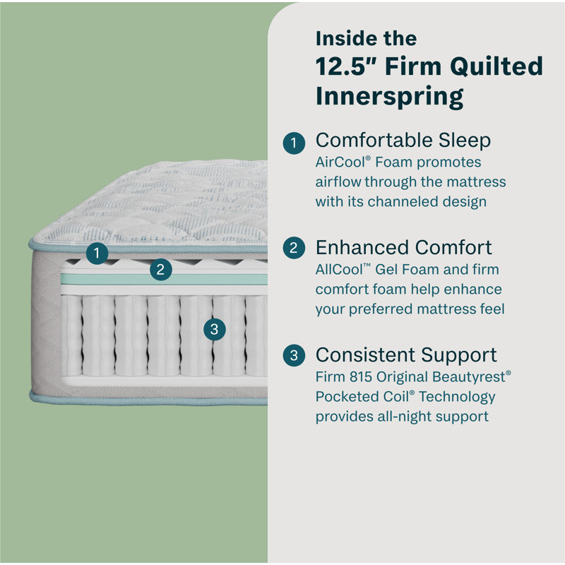Queen Gray Gel Memory Foam Innerspring Mattress with Boxspring