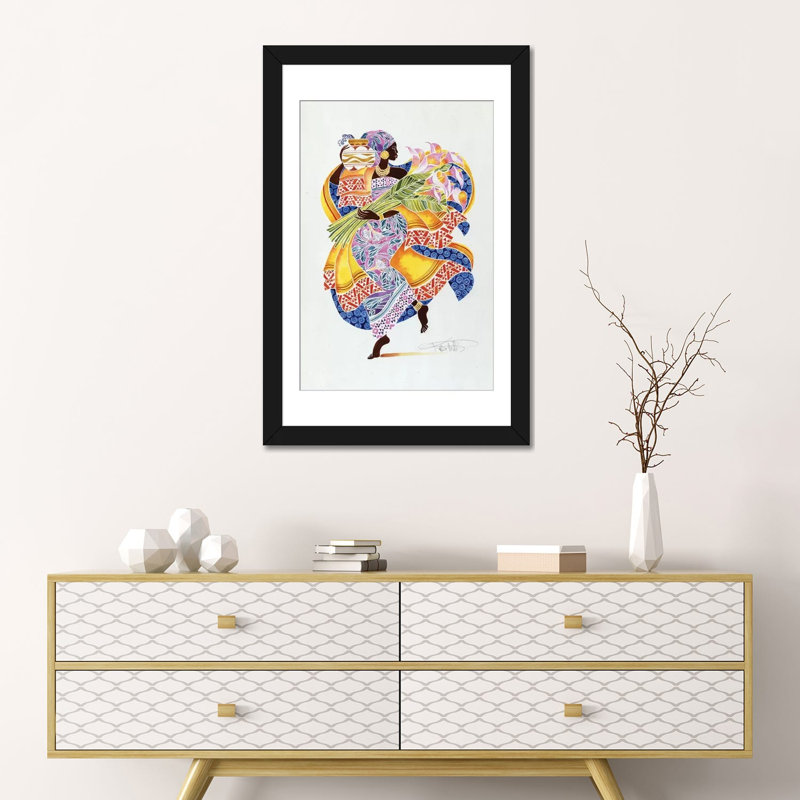 «Jaha», impression sur toile, Papier d'art encadré noir, Blanc, H 24 po x l 16 po x P 1 po