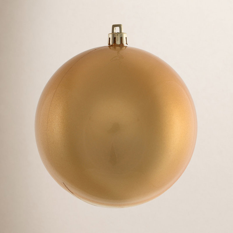 Ornement boule des Fêtes seulement, Cuivre or, H 4 po x l 4 po x P 4 po