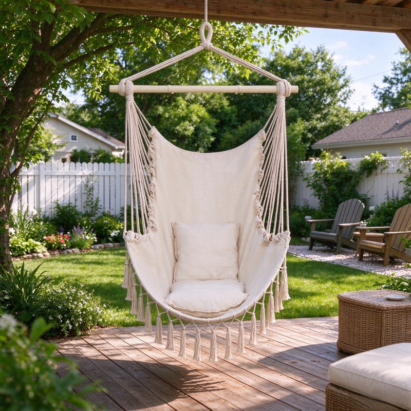 Chaise suspendue beige Pillow