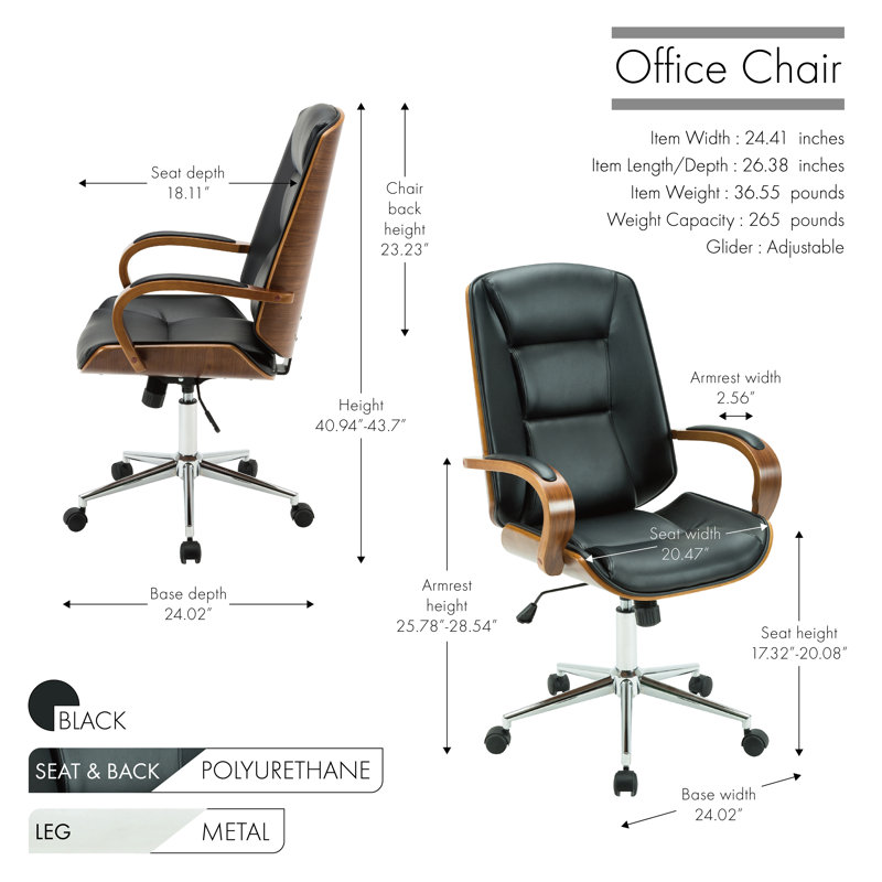 Wade Logan Alodie Executive Chair, Black
