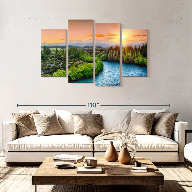 Clutha River Beautiful Sunset, 48" H x 75" W