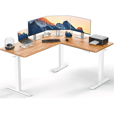 L-Shaped Electric Standing Desk With Adjustable Height
