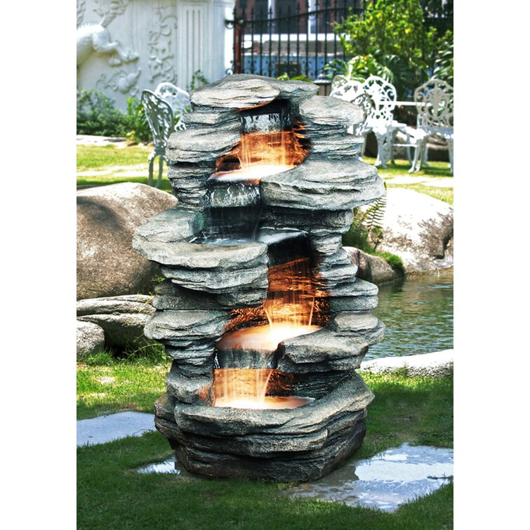Weather Resistant Floor Fountain with Light