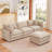 L-Shape Chenille Sectional Couches with Movable Ottoman-965963746