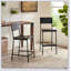 Tabouret de comptoir moderne TACOMA de 24 po avec structure en métal durable et finition en bois, parfait pour la cuisine et les bars.