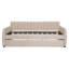 Lit de jour double rembourré avec support pour lit gigogne et lattes de bois, beige (Ancien SKU: LP000121AAA)