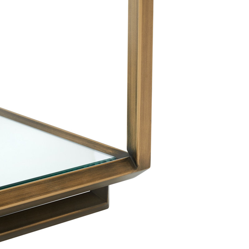 Flodie Mirrored Glass Top End Table