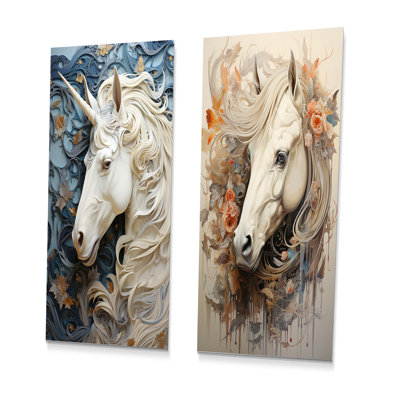 Minimalism Unicorns - Unicorns Metal Wall Decor Set Of 2