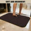Ensemble de tapis de salle de bain en microfibre absorbante 3 pièces, tapis de douche antidérapant et tapis de toilette contour, café-1527072004