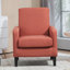 Fauteuil d'appoint rembourré en faux lin, fauteuil avec structure en bois massif, fauteuil simple pour le salon, la chambre à coucher