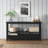 Black 57.8in 4-layer 3-drawer 3-compartment MDF Entry Table-1676604636