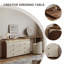 Ensemble coiffeuse 47,24 "brun et blanc avec commode, tabouret de maquillage et miroir