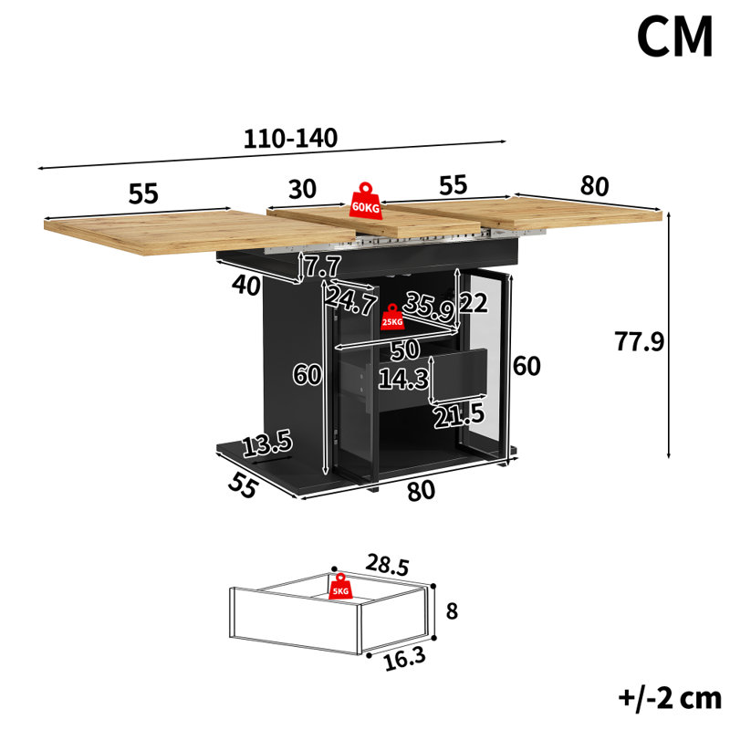 Dining Table, Brown / Black