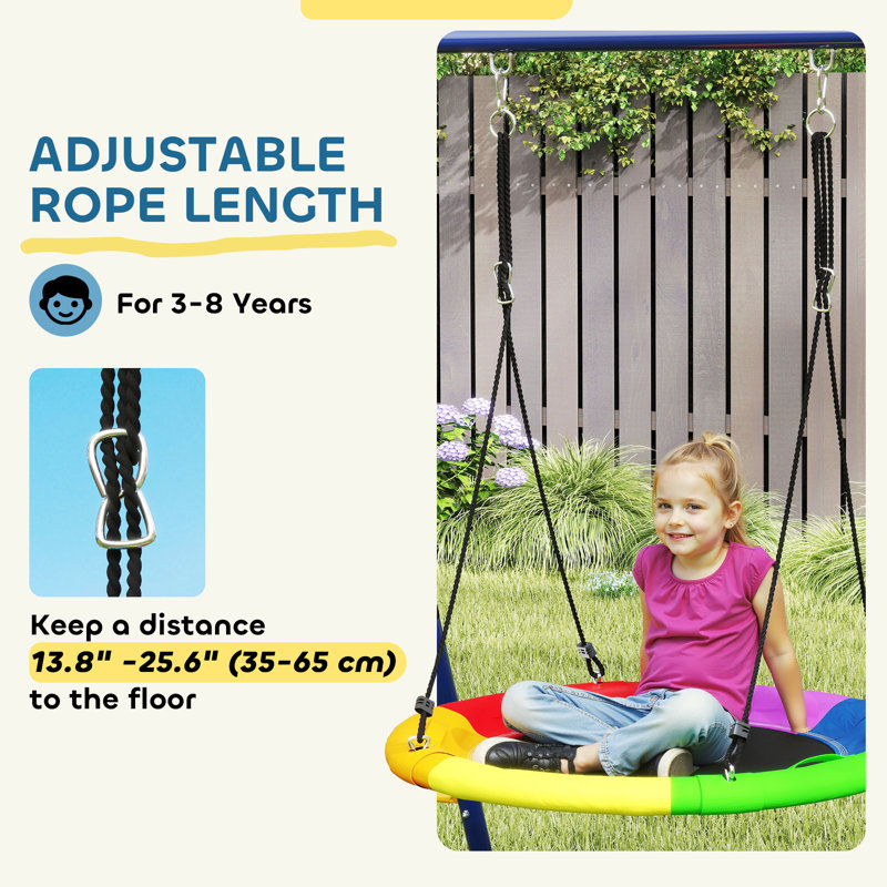 HOMCOM Steel 100cm Disc Swing with Chains