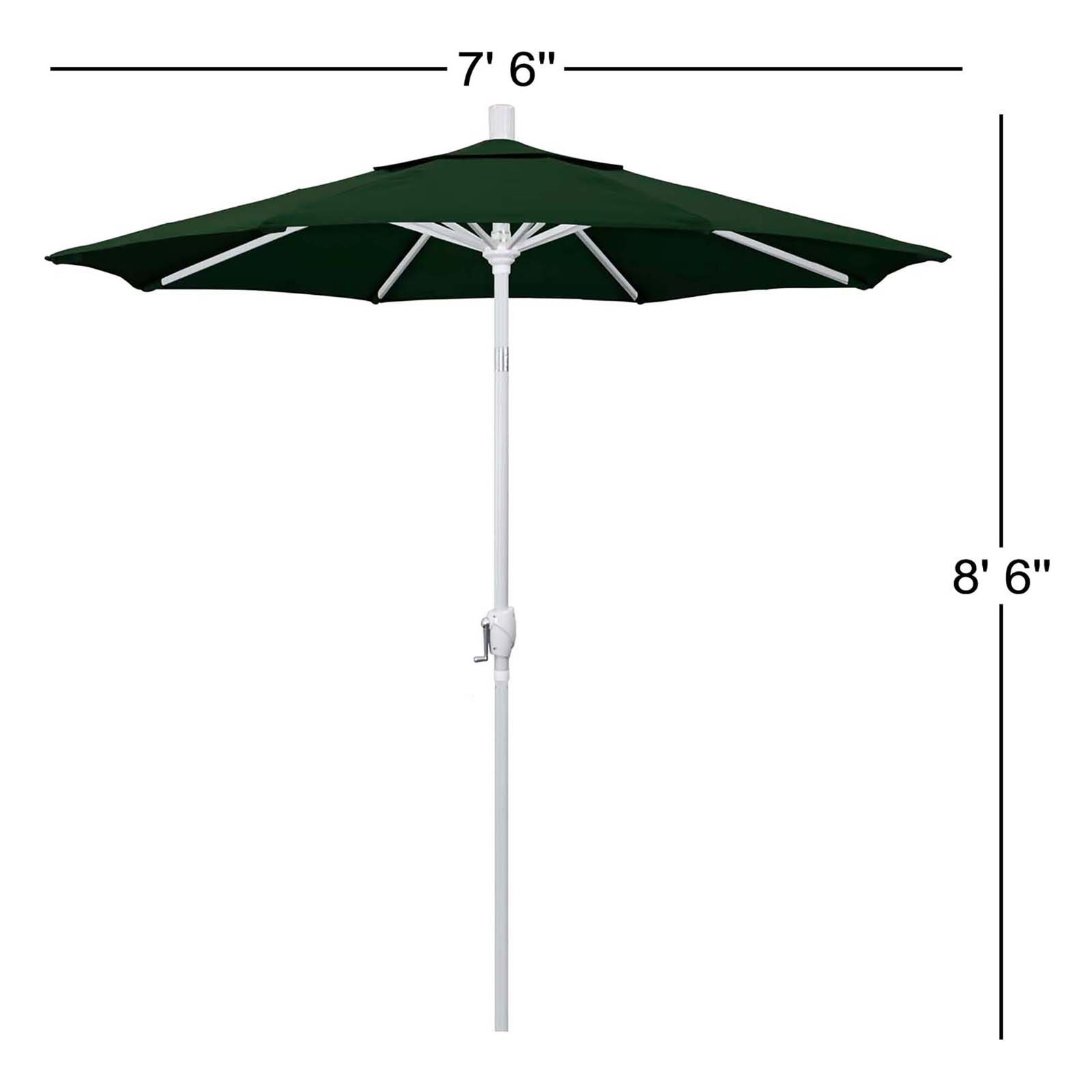 Wallach 7.5' Umbrella, Hunter Green Performance