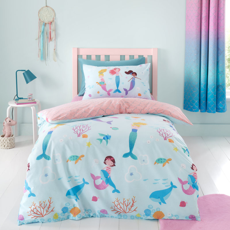 Mermaid Duvet Cover Set, Double - 2 Pillowcase