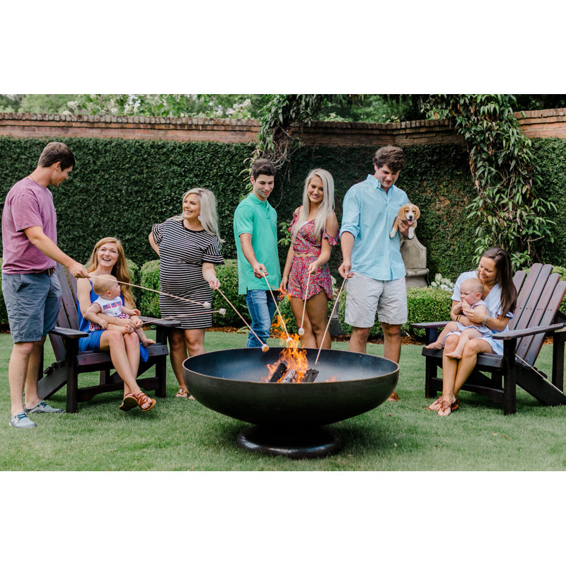Harrogate Round Steel Wood Burning Fire Pit, 15.5" H x 36" W x 36" D
