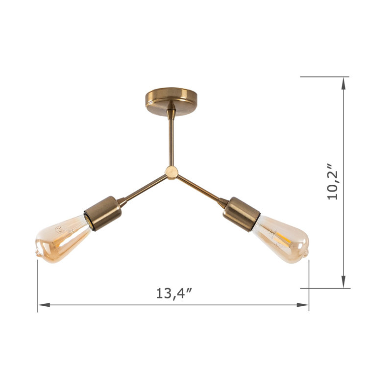 2 Lights Semi Flush Mount